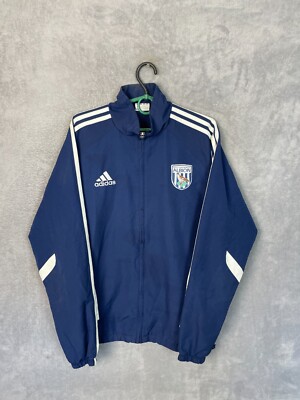 West Bromwich Albion Training Jacket With Zipped Blue Adidas Mens Size 38/40