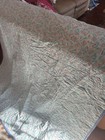 Light Blue Pinwheel Twin Quilt Stitched In Red Reversible Hangable — photo 5