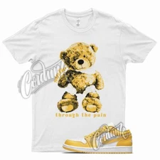 White SMILE T Shirt for J1 1 Pollen Yellow University Gold SB Overbreak 