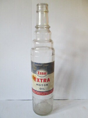 Esso Extra Quart Ölflasche. Esso. Mobil. Shell. bp. Motorölflasche.