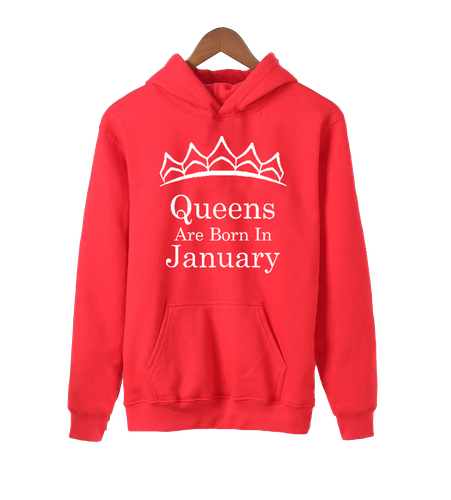 Tiara WHITE - Queens Are Born In JANUARY HOODIE Sweatshirt Best Birthday - Picture 3 of 7