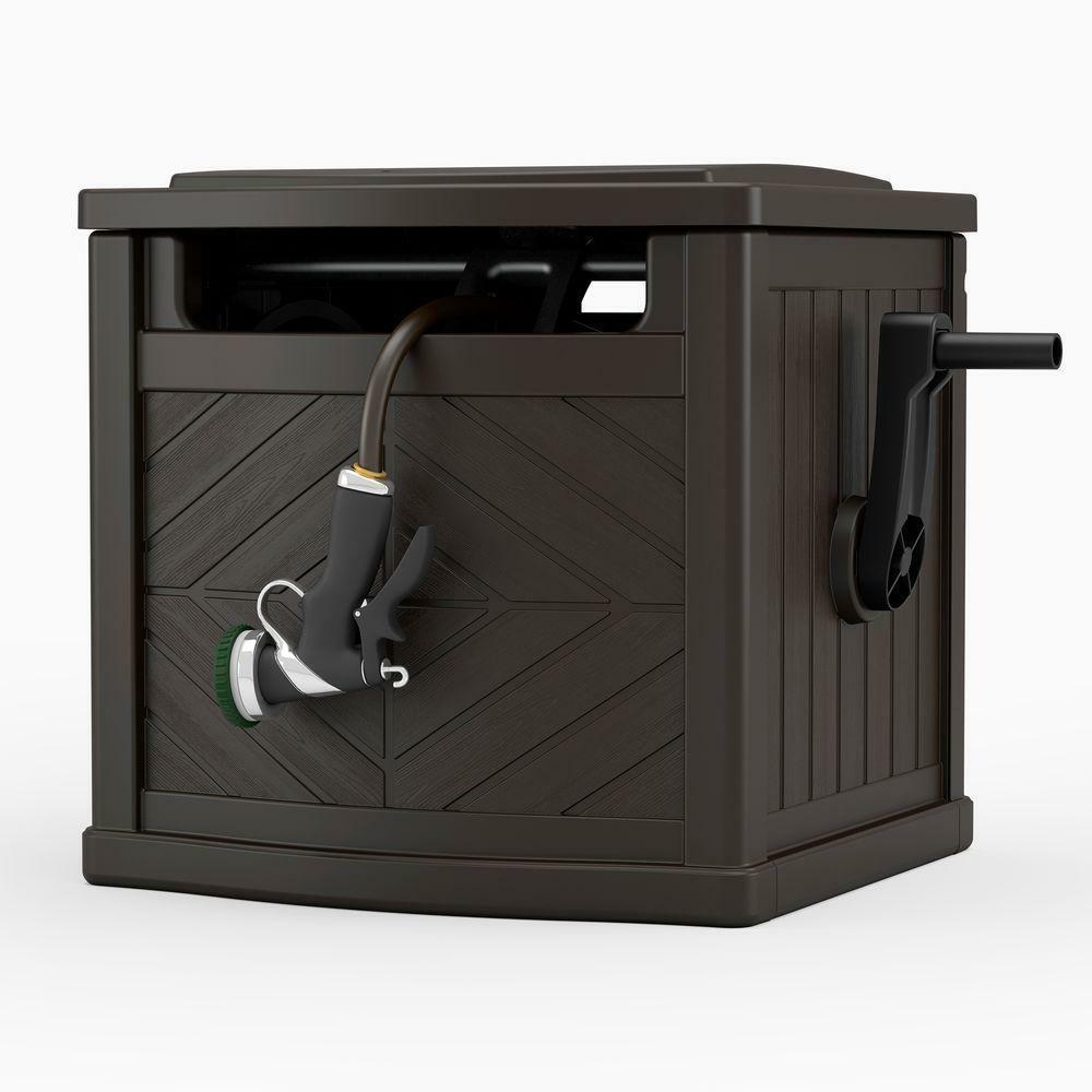 Garden Hose Portable Storage Box Outdoor Hideaway Water Reel Container 150 Ft.