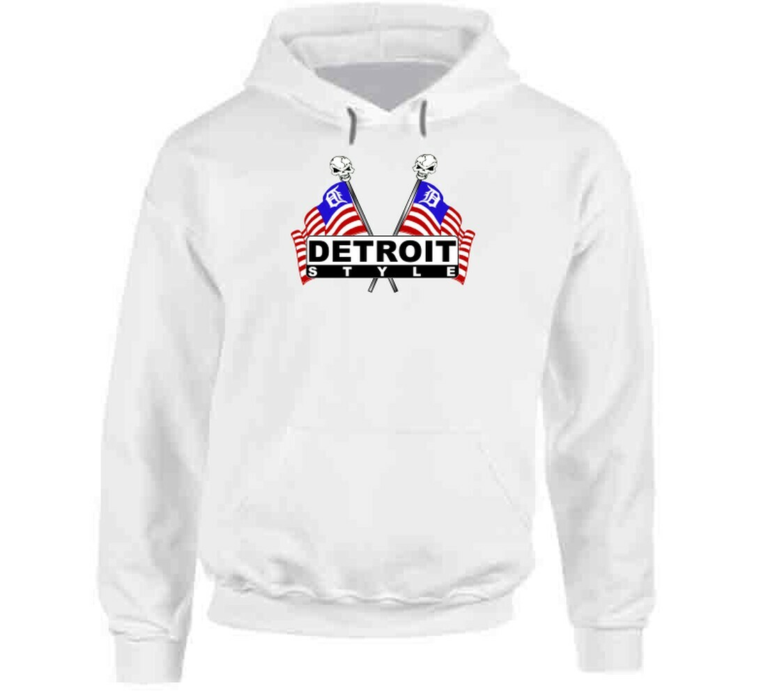 Detroit Skull Flags T Shirt Hoodie image 6