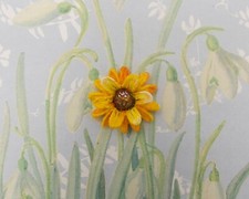 SUNFLOWER TIE PIN Yellow Flower Tie Tack Yellow Daisy Lapel Pin HAND PAINTED 