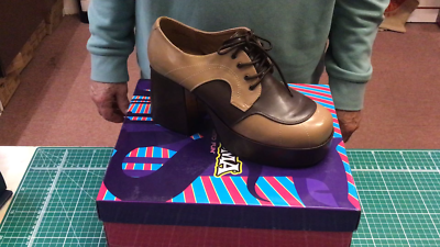 1970s Brown Platform Shoes Mens 70s Disco Platforms Repro Fancy Dress  Footwear | eBay