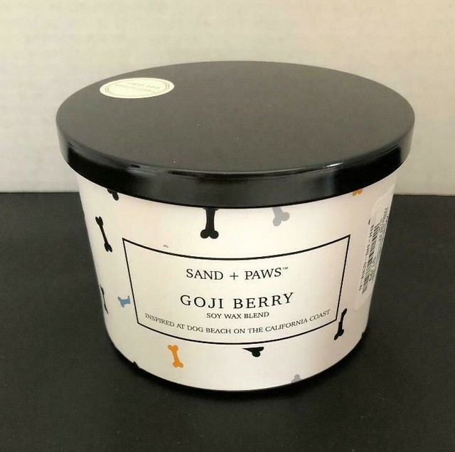 Sand + Paws Soy Candle Goji Berry Black White Bones eBay