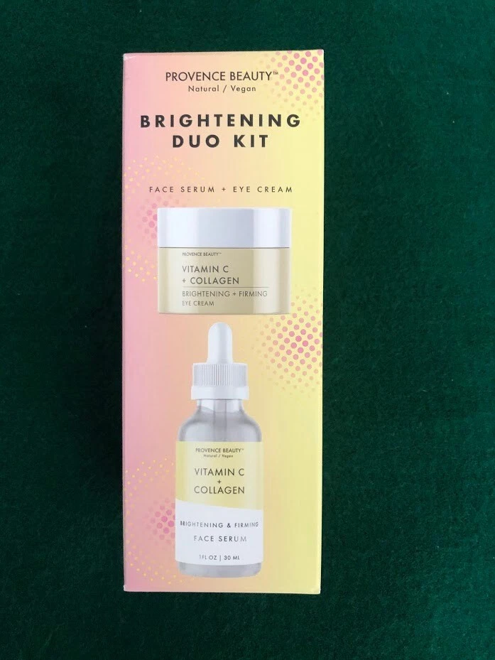 PROVENCE BEAUTY Natural/Vegan BRIGHTENING DUO KIT Face Serum+Eye Cream