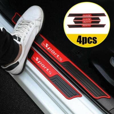 4pcs Rubber Car Door Sill Scuff Plate Cover Panel Step Protector Car Accessories