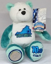 Collectible Limited Treasures Virginia State Quarter Plush Coin Bear