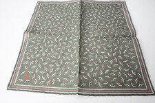 Isaia Green Pink White Geometric Linen Blend Pocket Square Italy New