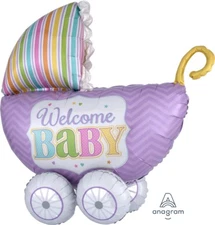 32 x 30" Baby Carriage Brights 3-D effect Balloon Shower Decor 
