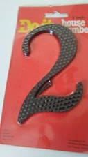 Hardware 5" Metal Black House Number 2 NEW 