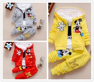 3pcs kids baby boy Girl Mickey coat+T shirt+pants Outfits&set boy ...