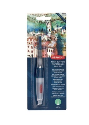 Derwent Druckknopf Wasserpinsel - Pinsel - runde feine Spitze - 2 mm (2305821)
