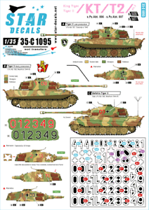 1/16 tiger 204 Panzerkampfwagen VI Tiger II Mdoel Kit Water Slide Decal