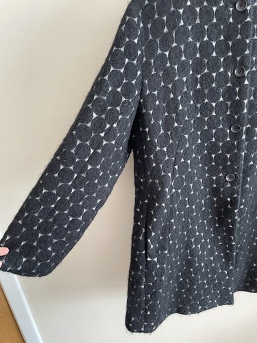 OSKA Swing Coat Jacquard Mohair/Alpaca/Wool Blend Black Dots, 4, UK 14-16 - Picture 3 of 15