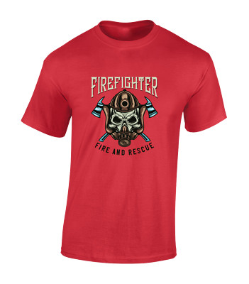 FEUERWEHR FEUERWEHR UND RETTUNG HERREN T SHIRT COOL FEUERWEHRMANN DESIGN RETRO MODE TOP