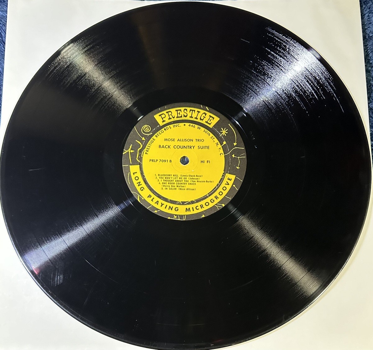 Mose Allison Trio-Back Country Suite LP Prestige 1957 PRLP Mose Allison Trio-Back Country Suite LP Prestige 1957 PRLP