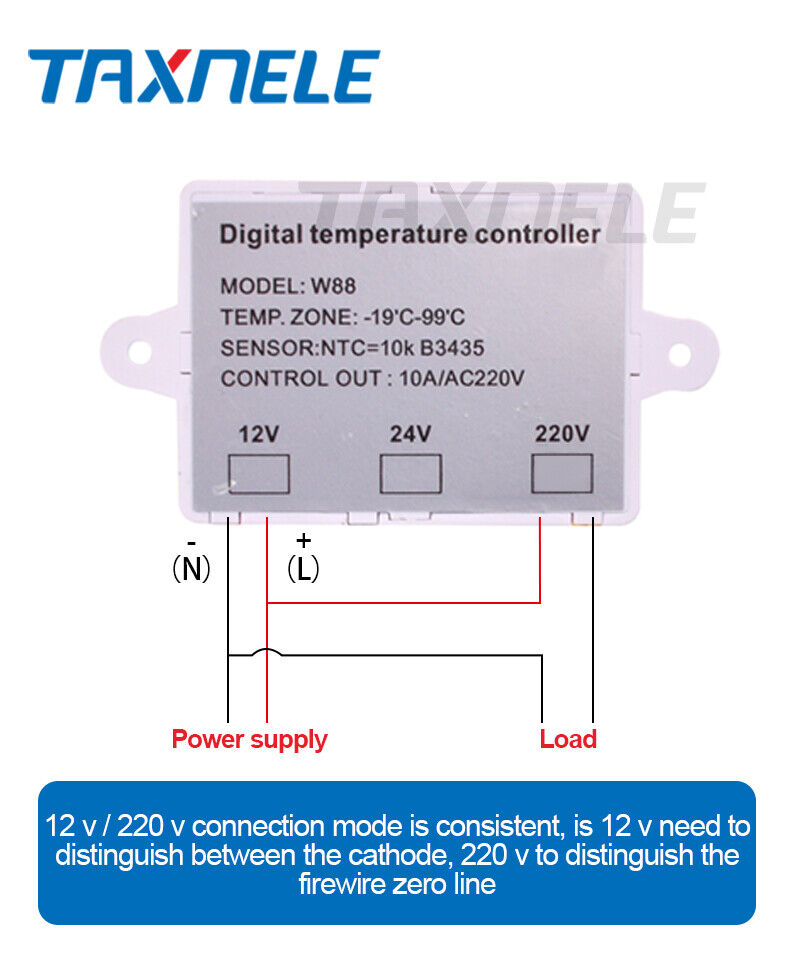 digital thermostat w88 12v 24v 220v