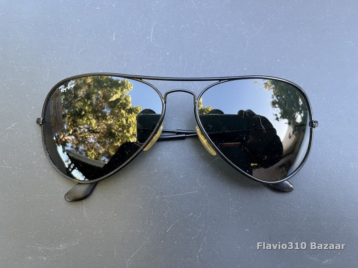 Ray-Ban Black and Green Aviator Sunglasses with Metal Frame Amazon.com: Ray-Ban Aviator Large Metal Sunglasses Rb3025  main image 3
