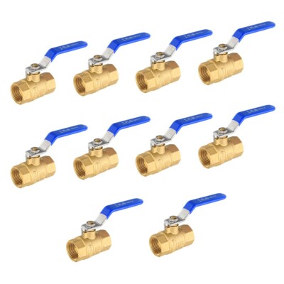 EFIELD 10PCS 3/4 Inch FNPT Full Port 600WOG FNPT Brass Ball Valve ,Blue Level