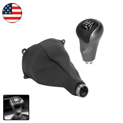 Palanca de cambios manual PU negra de 5 velocidades con bota para Honda Civic 06-11