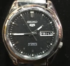 Vintage SEIKO 5 Auto 7S26-01V0 Black Dial View Back Day/Date 37mm Works Great