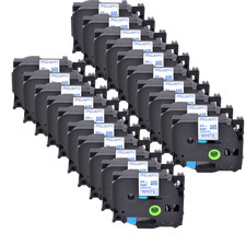 20PK Compatible with Brother PT-2210 TZ-253 TZe-253 Blue on White Lable Tape 1''