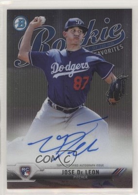2017 Bowman Chrome ROY Favorites /150 Jose De Leon #ROYF-JDL Rookie Auto RC 00q0