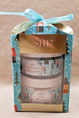 om She Aromatherapy Sea Minerals Body Care Duo Body Butter & Sugar Scrub  250g