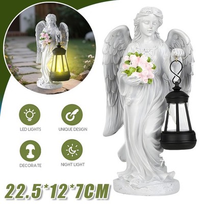 Grabengel Solar Engel Gartenstatuen Engel Gartenfiguren LED Fairy Stehende