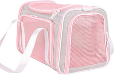 Soft Cute Travel Pet Carrier Bag for Medium Cats and Puppy, Pink, M