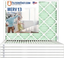 Filters Fast 12x18x1 MERV 13 1 Inch Pleated HVAC AC Furnace Air Filters 6 Pack