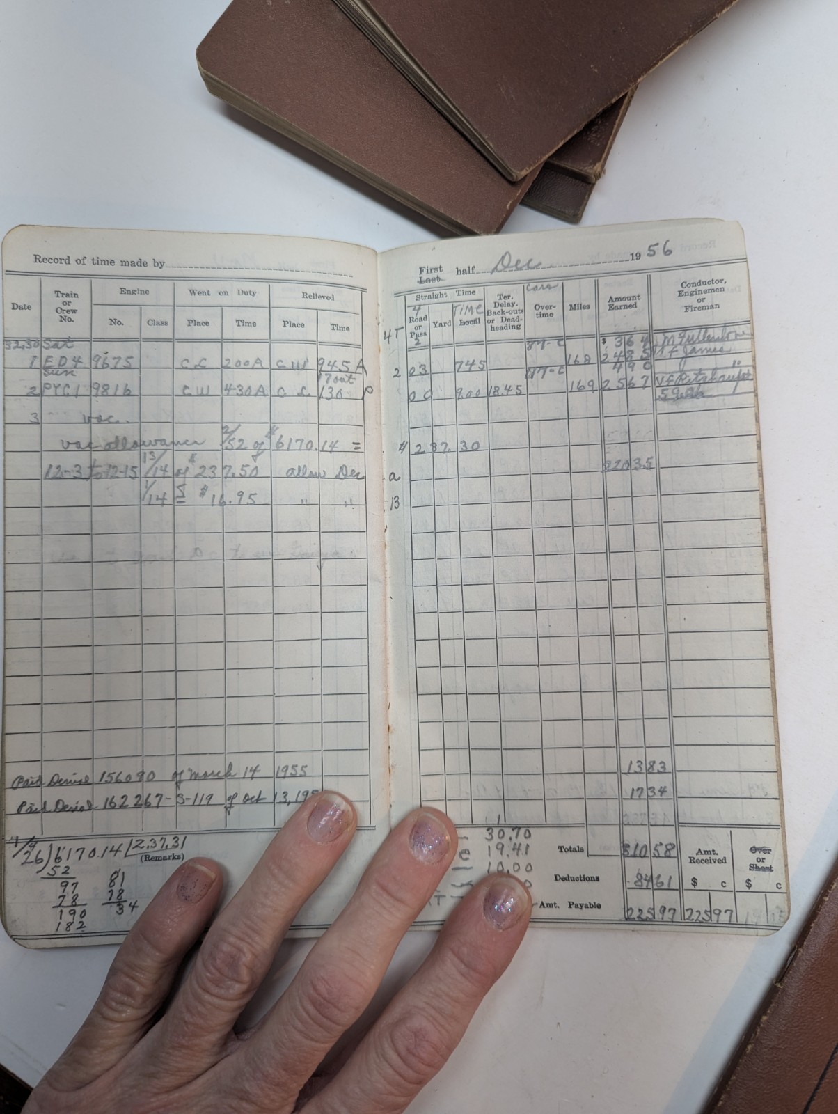 LOT OF 7 SADDLER'S Railroad Time Book for Conductors Baggagemen Vintage