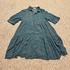 Natural Life Floral Babydoll Shirt Dress Sz XS/S Cottagecore Summer Flowy Tiered