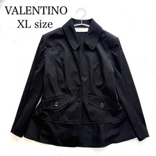 Valentino Peplum Jacket Black Cashmere Blend Size 14 Length 57cm