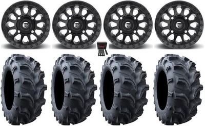 Fuel Vector 14'' Wheels Matte Black 27'' Vampire II Tires Polaris RZR