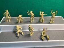 Vintage 1950s Marx Western Town Play Set Tan Vinyl Plastic 60mm Cowboys