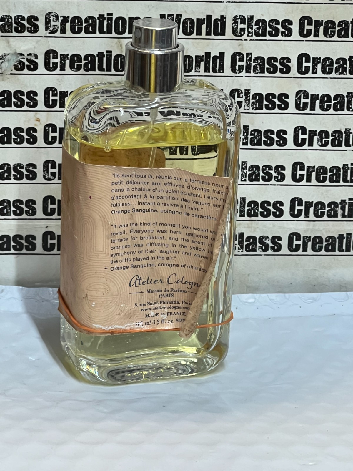 ATELIER ORANGE SANGUINE COLOGNE ABSOLUE - 3.3 OZ/100 ML-VERY ROUGH BOTTLE - RARE