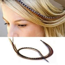 One Extension 5 feathers Hair Extenion Natural Mix Ranging 5-8"