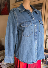 H & M OVERSIZED FADED DENIM SHIRT/SHACKET MEDIUM Brand New