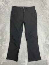 PrAna Pants Womens 8 Short Black Cargo Straight Leg Stretch Hiking Travel