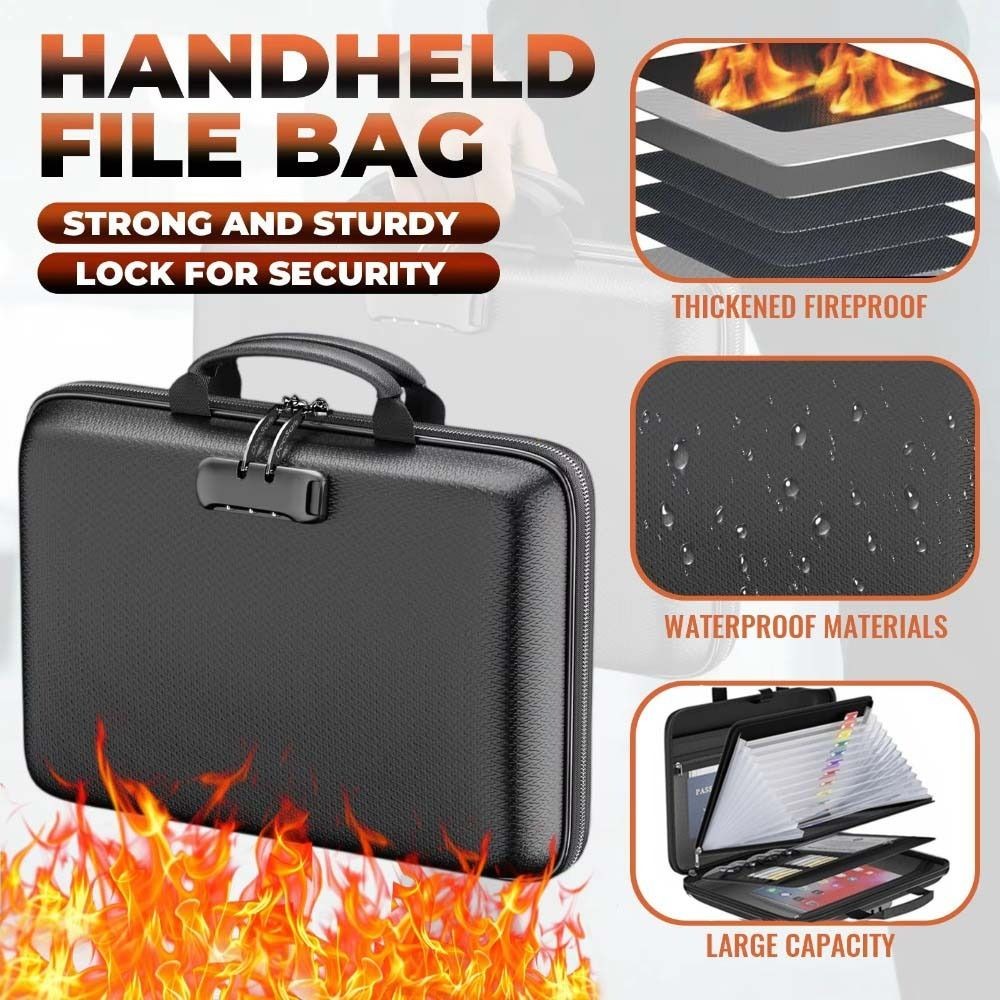 Fireproof File Organizer with Lock Hard-Shell Case Fireproof Document Box