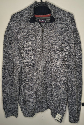 schwarz-weiße Herren-Strickjacke von Peckott, Größe 58, 100% Baumwolle