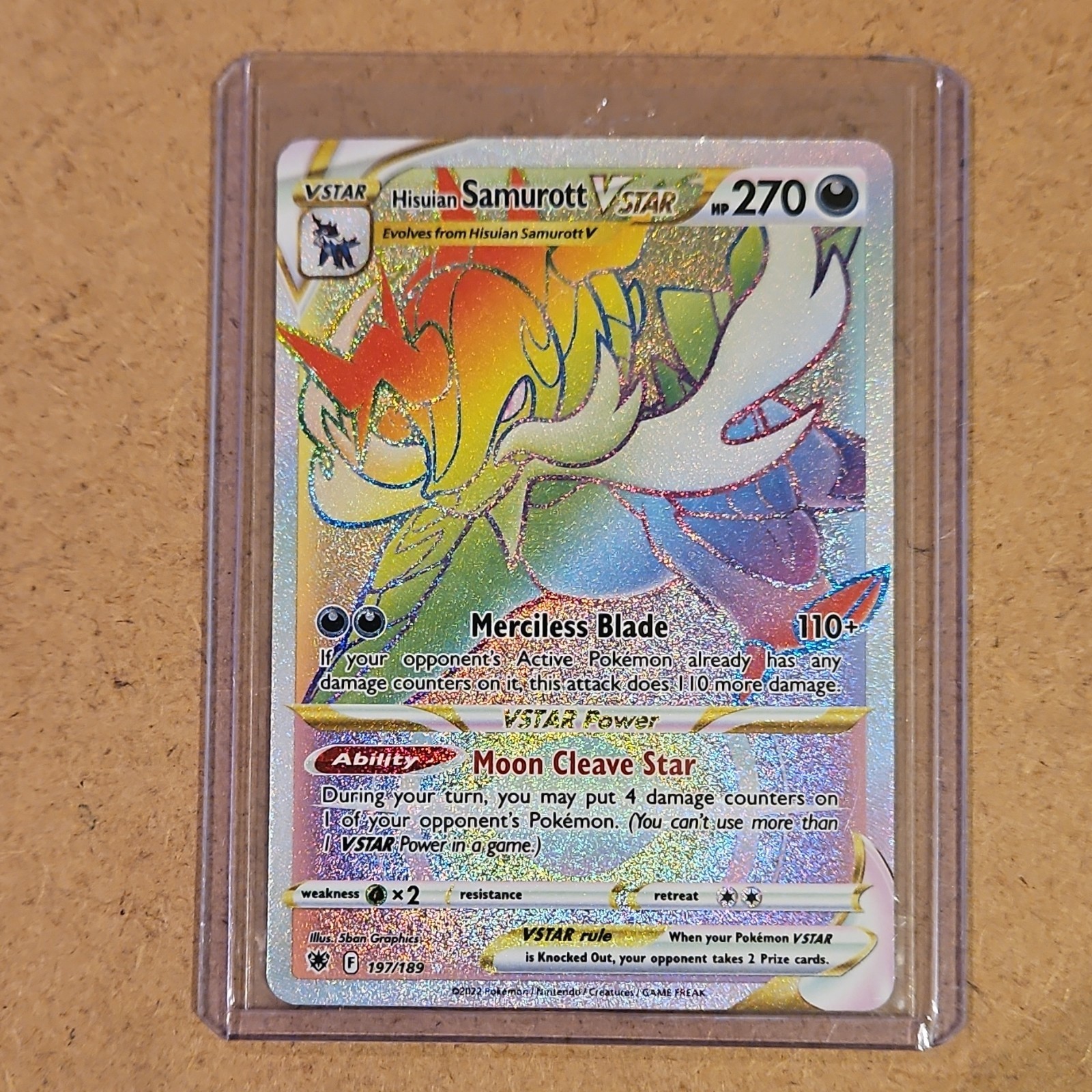 Pokémon Hisuian Samurott VSTAR 197/189 Astral Radiance Secret Rare Holo 270HP