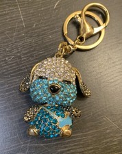 Dog Keychain Bejeweled Rhinestone Purse Jewelry Bling Clip Key Ring