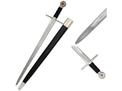 Medieval Warrior Crusader Holy Cross Knights Templar Real Long Sword w/Scabbard