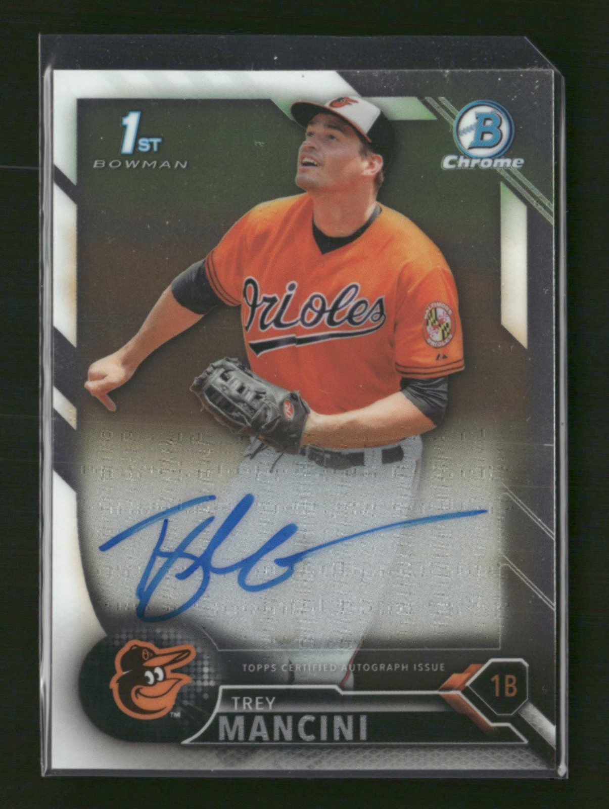 2016 Bowman #CPA-TM Trey Mancini Chrome Prospect Autographs Auto