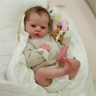 48 cm große Reborn-Puppe Pfirsich weicher Stoffkörper und komplett aus Silikon