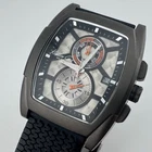 Kenneth Cole Quartz Watch KC1490 Men 50m Black Steel Barrel Chrono New Battery